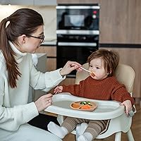 Vista 3 de Platos para niños pequeños, 3 unidades, placas de succión divididas para bebé, 100% silicona de grado alimenticio, antideslizantes, suministros