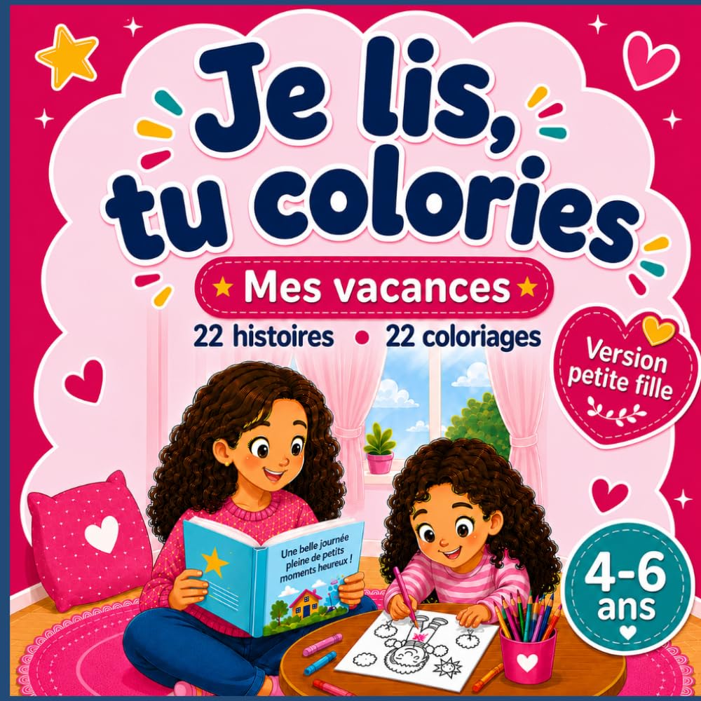 Je lis, tu colories: Mes vacances