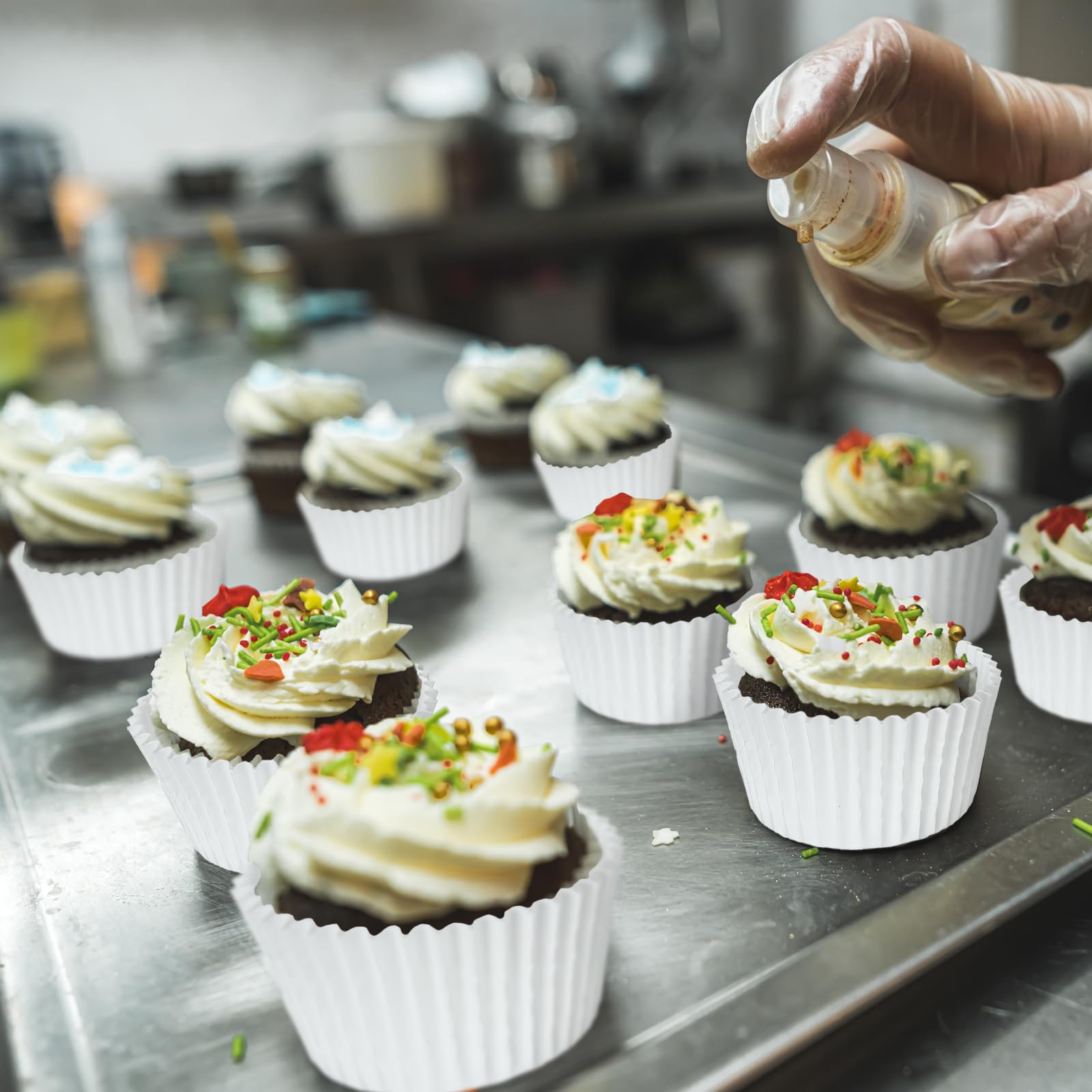 1000 Stück Muffinförmchen Weiß - Backpapier Fettabweisend, 4.5x3.5cm