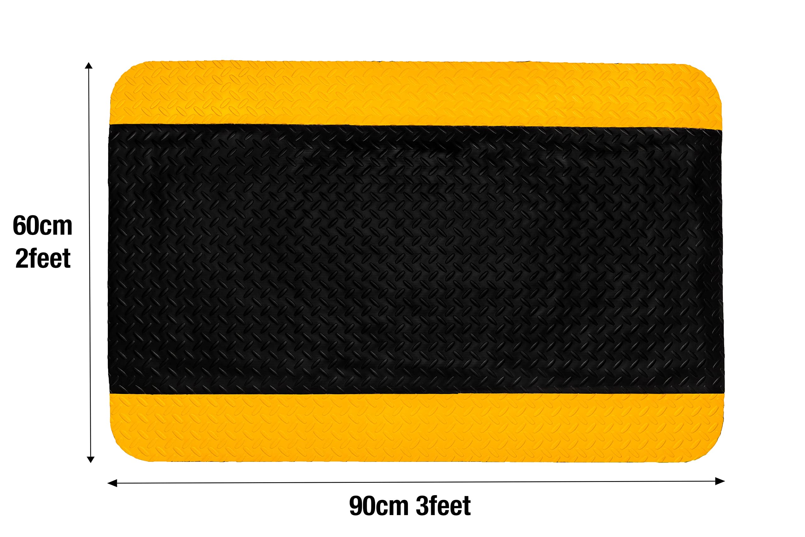 Tapetes Niva® Anti Fatigue Mat, Diamond Plate Finish, Foam Interior. for Kitchen, Garage, Industry, or Harsh use, Industrial Grade. (Yellow Stripes, 36" L x 24" W x 0,82" Th) — Amazon image 6