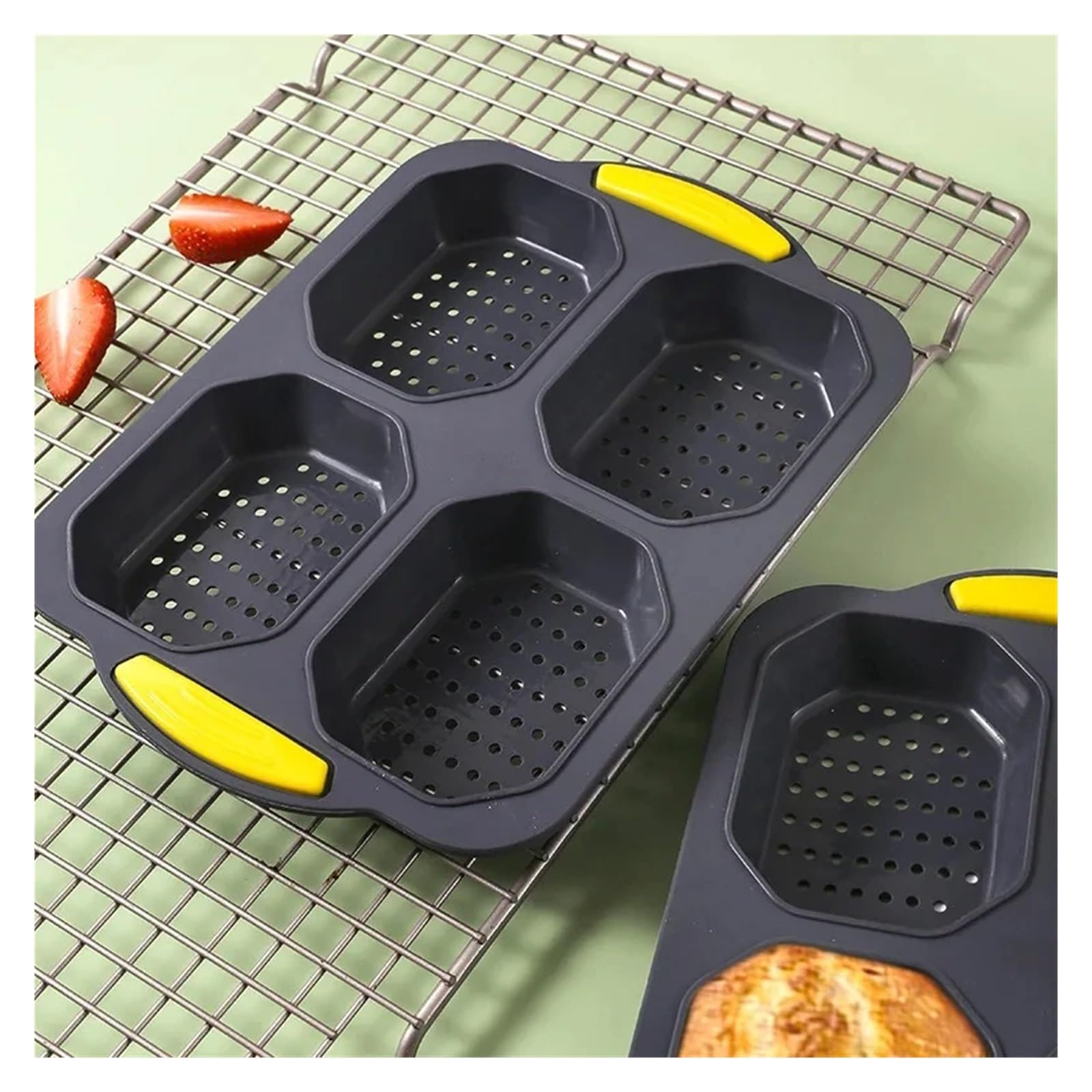 Genérico Compatible con molde for hornear, de silicona for bollos restaurante, sartén plegable reutilizable for Pan, accesorios herramientas cocina resistentes al calor