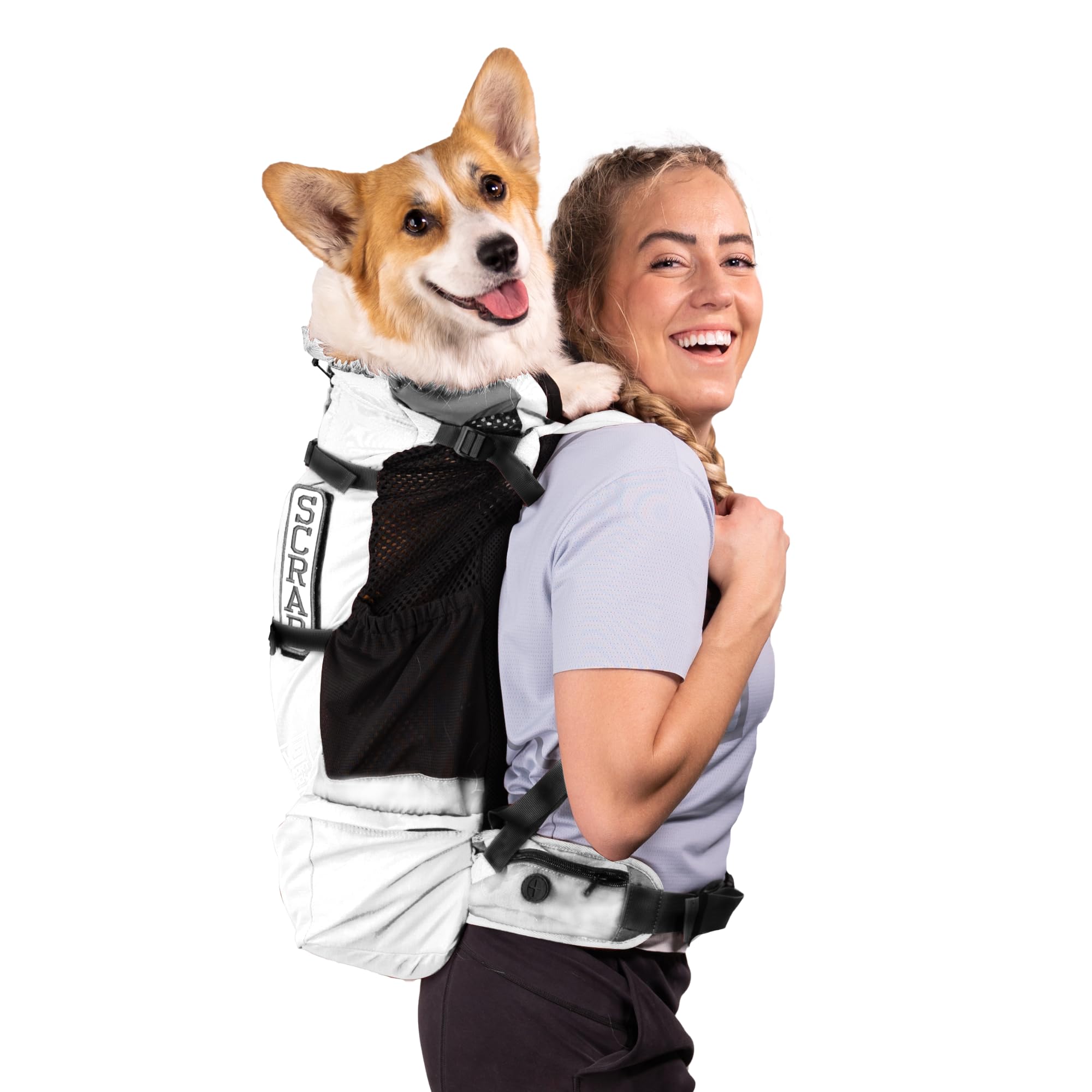 Knavigate - Large, Lunar Rock - Ideal for Dogs with 20-22” Back Length - Adjustable, Backpack-Style Carrier with Internal Frame & Padded Hip Belt