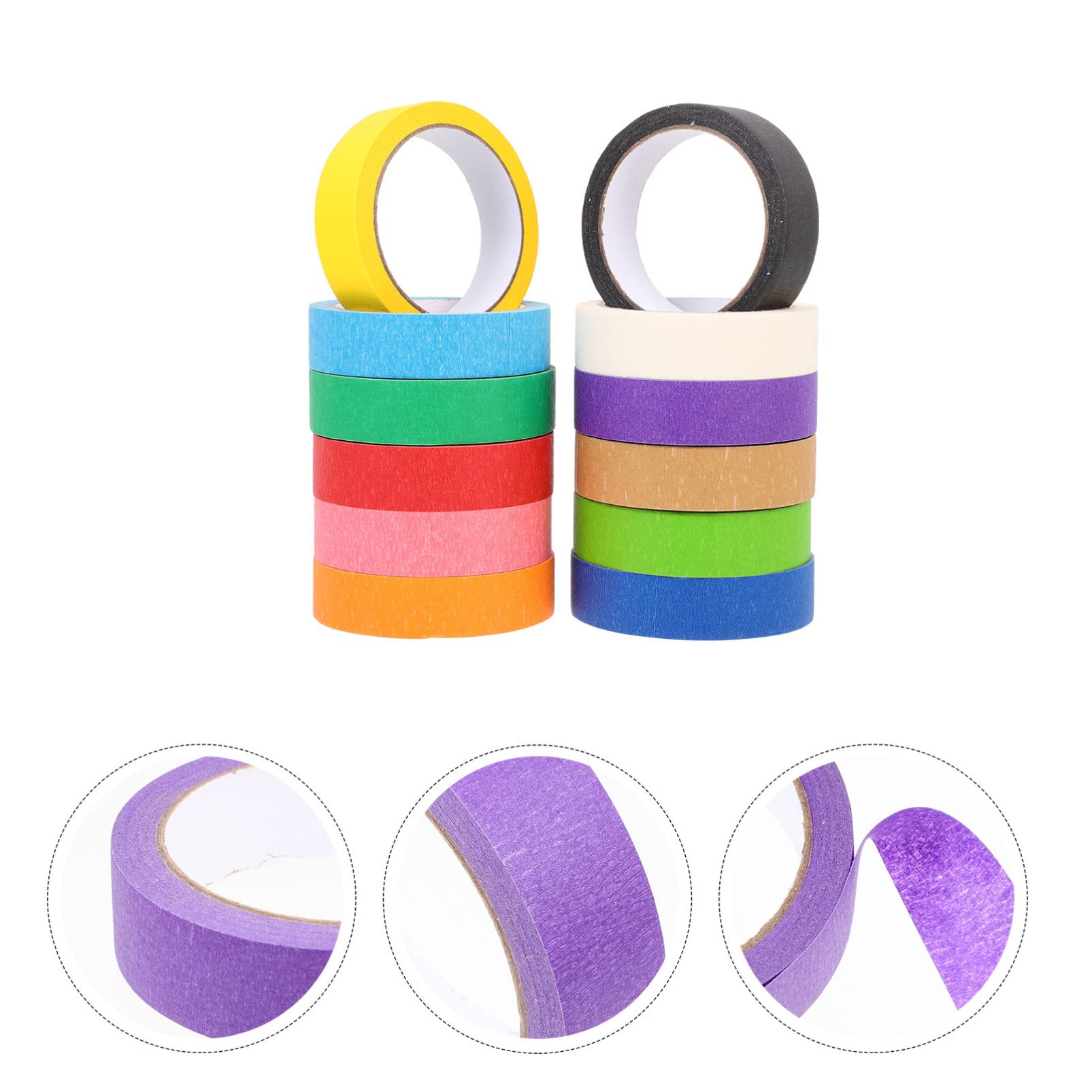 DOITOOL 3 Sätze Farbiges Malerband Selbstklebendes Abdeckband Für Diy Projekte Basteln Malen Und Kreative Aktivitäten Mit Leuchtenden Farben Ablösbar Und Einfach Zu Verwenden 12 Rollen * 3