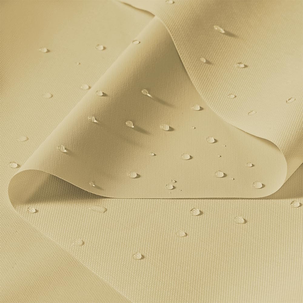 600D Nylon Waterproof Fabric, 59" Wide Upholstery Fabric by the Yard, Lightweight Water Resistant Fabric, Light Yellow Outdoor Fabric by the Yard