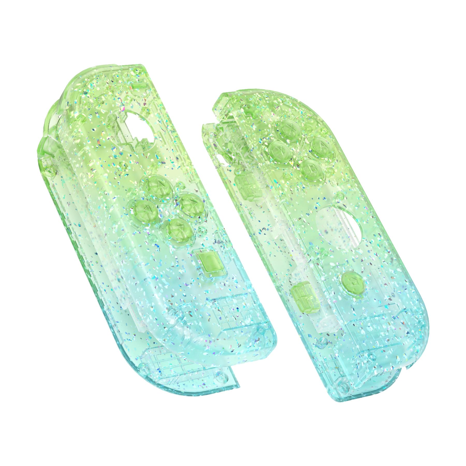 eXtremeRate Carcasa Transparente para Nintendo Switch & OLED Accesorios Funda de Agarre Shell Placa con Botones para Nintendo Switch Joycons OLED No Incluye Carcasa de Consola(Hielo Azul) — view 18