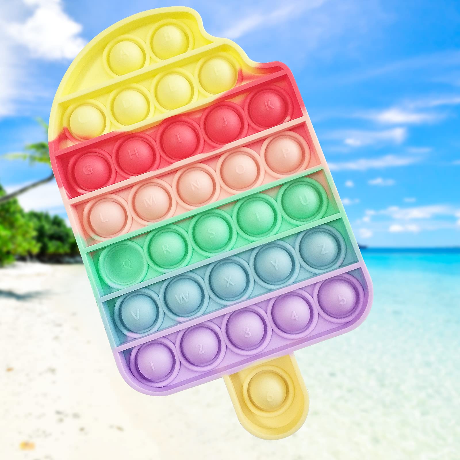 Fidget Sensory Stress Bubble Toy, Fidget Push Toy for Kids, Pop Silicone Stress Toys for Autistic Children Adult Squeeze Autism Special Needs Anxiety Relief Toys ADHD(Ice Cream2)