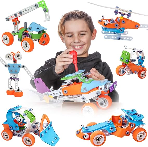 Toy Pal 7in1 STEM Toys for 6 7 8+ Year Old Boys Girls 163 Pcs Engineering