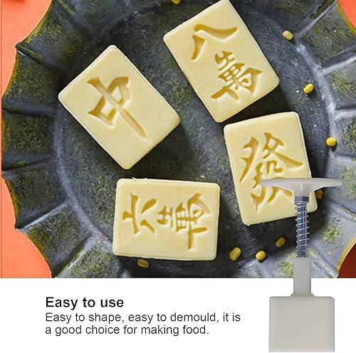 Miniatura 4 de CHICIRIS Pastel de luna, moldes de pastelería, 1.76 oz de prensa manual para galletas de postre con 4 sellos para cocina