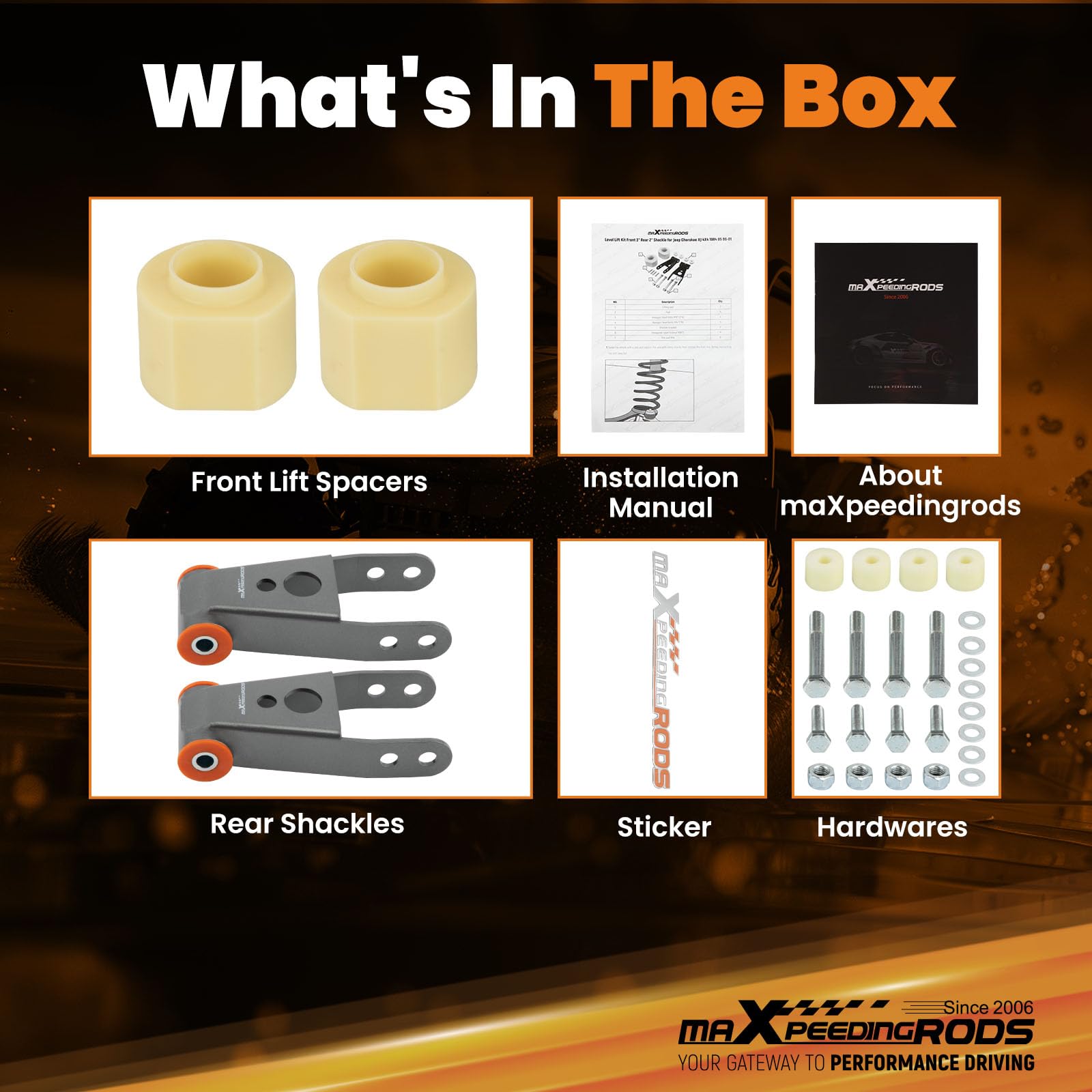 maXpeedingrods Kit de elevación de 3'' + 2'' para Jeep Cherokee XJ 4WD 1984-2001