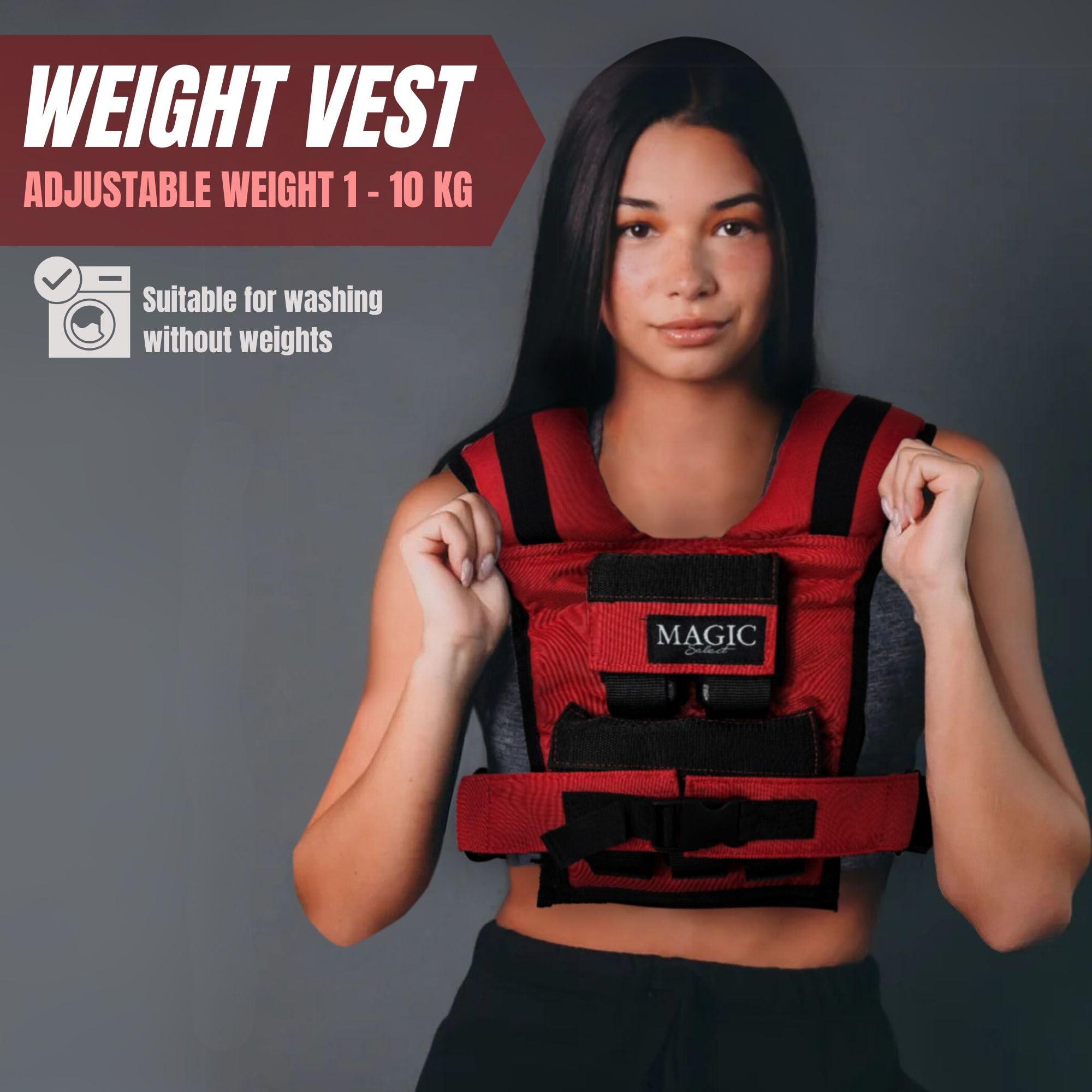 Giubbotto Zavorrato. Gilet Pesi da Allenamento. Gilet con Peso Regolabile 20 kg con Pesi Inclusi. Regolabile e Compatto per Uomo o Donna. Allenamento della Forza, Palestra in Casa, Crossfit, Corsa.