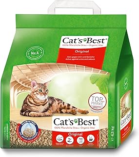 Cat's Best Original Katzenstreu, 100 % pflanzliche Katzen Klumpstreu mit maximaler Saugkraft – bekämpft Gerüche natürlich aktiv, 4,3 kg/10 l product image