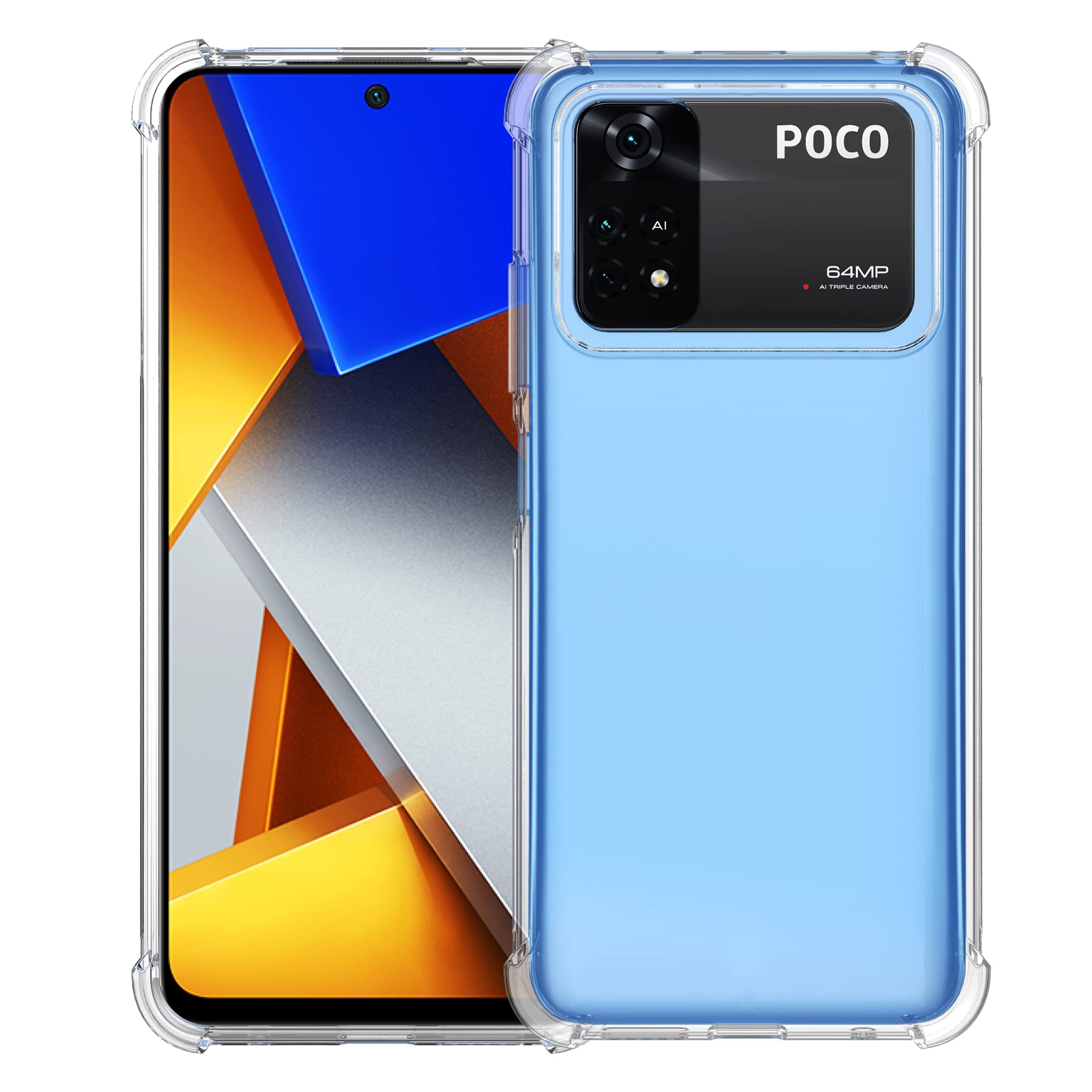 TingYR Cover Per Xiaomi Poco M4 Pro 5G: Custodia Antiurto In Gomma Morbida TPU, Ultra Sottile E Antiscivolo. Protezione Da Cadute E Graffi (Blu)