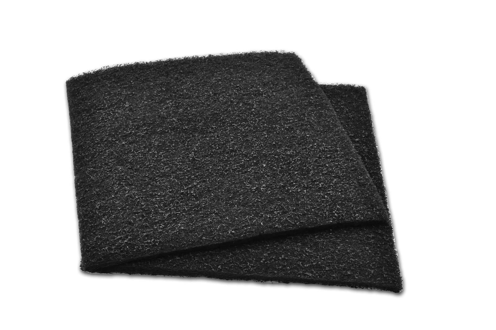 The Filter Pro Carbon Fine Filter Media, 3/8" Thick, 12" x 12" Pads, 2 Pack, Perfect for Aquariums, Ponds or Water Gardens, Made in USA