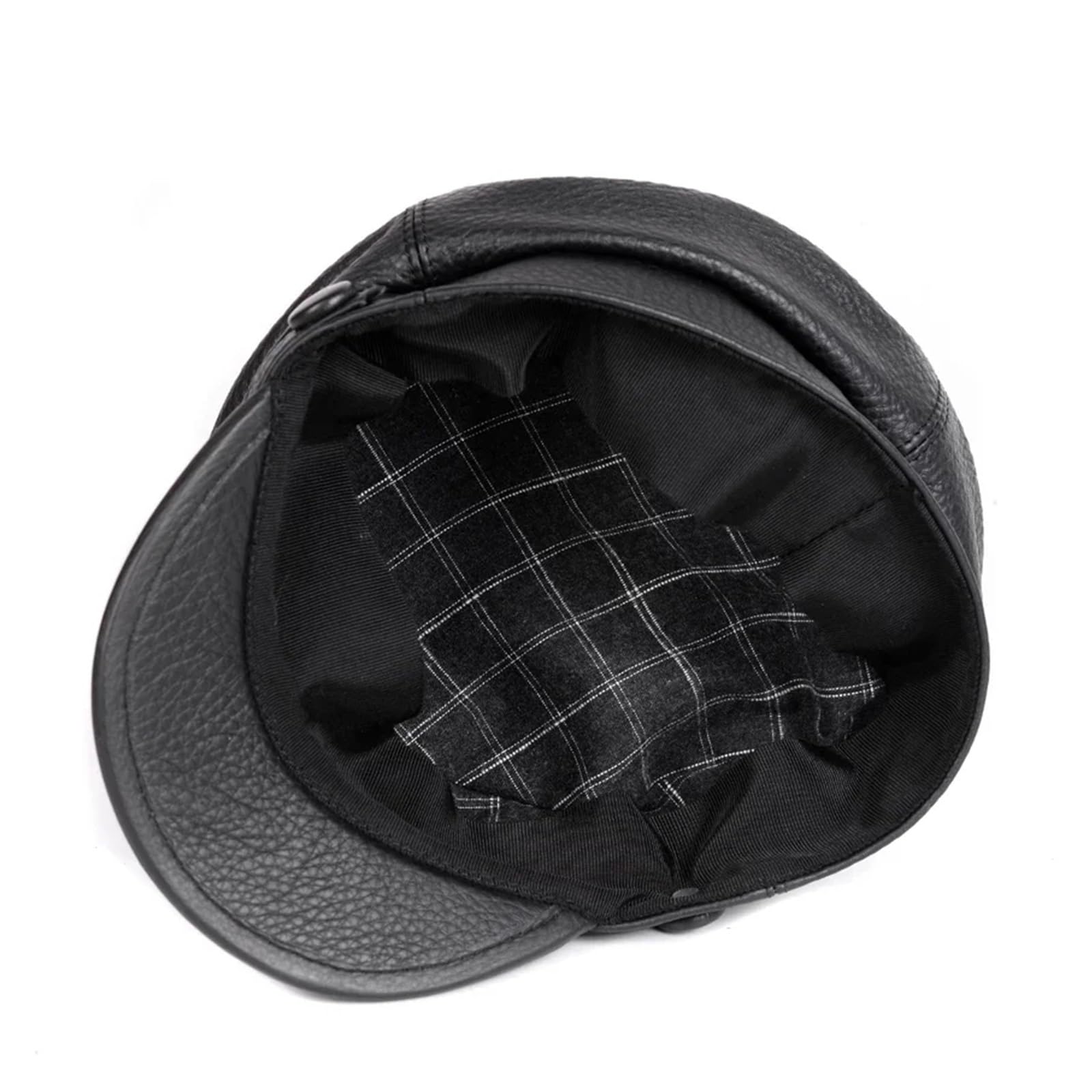 Cappello militare piatto aderente in pelle stile sudcoreano for berretti da baseball neri punk locomotiva personalità donna uomo