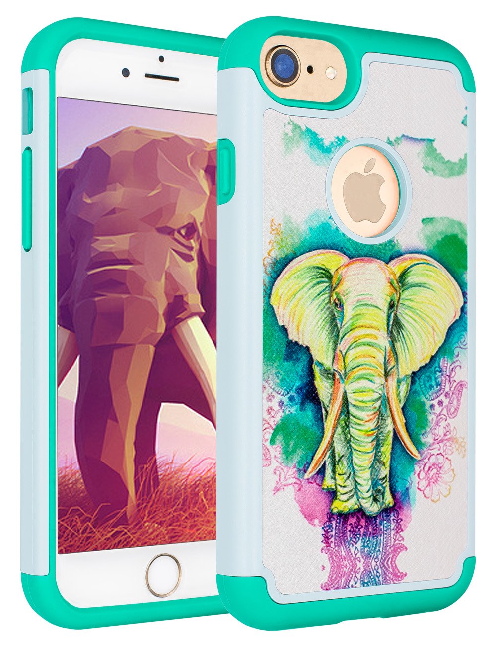 iPhone 8 Case Elephant,iPhone 7 Case,ANLI(TM)[Shock Absorption] Drop Protection Hybrid Dual Layer Armor Protective Case Cover for Apple iPhone 8 / iPhone 7