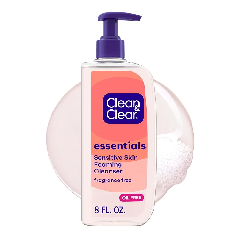Clean & Clear Essentials Limpador Facial Espumante Sem Óleo com Pró-Vitamina B5, 240 mL