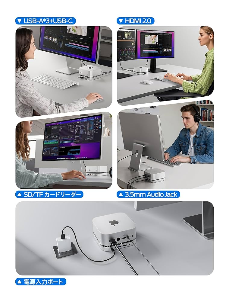 3画面対応❣ Mac Mini 拡張ハブ 10in1 40Gbps 1480 Amazon