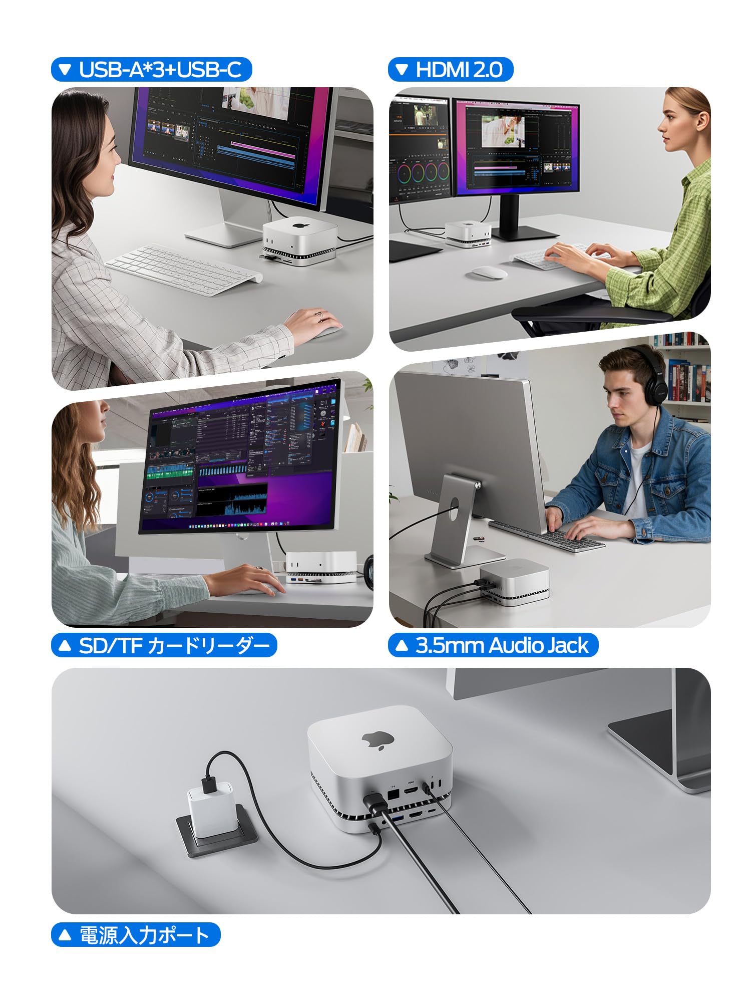 Apple M4 Mac mini 16GB SSD256GB USBハブ付き Apple Mac mini Desktop Latest Model M4 chip Built for Apple