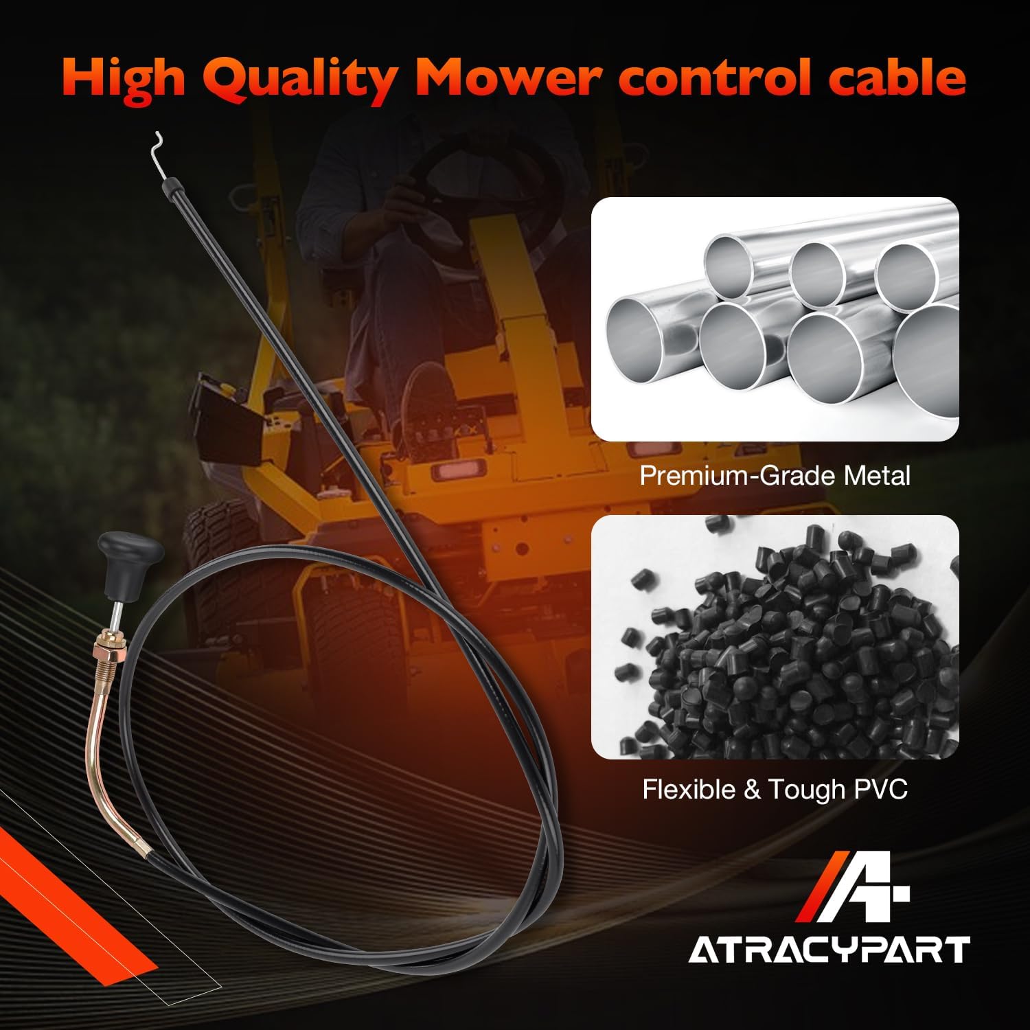 ATRACYPART 946-04812 Lawn Mower Choke Throttle Control Cable Compatible with Cub Cadet Tank L48 L54 L60 LZ48 LZ54 LZ60 S60 SZ48 SZ54 SZ60 Riding Lawn Mower Replace 746-04812
