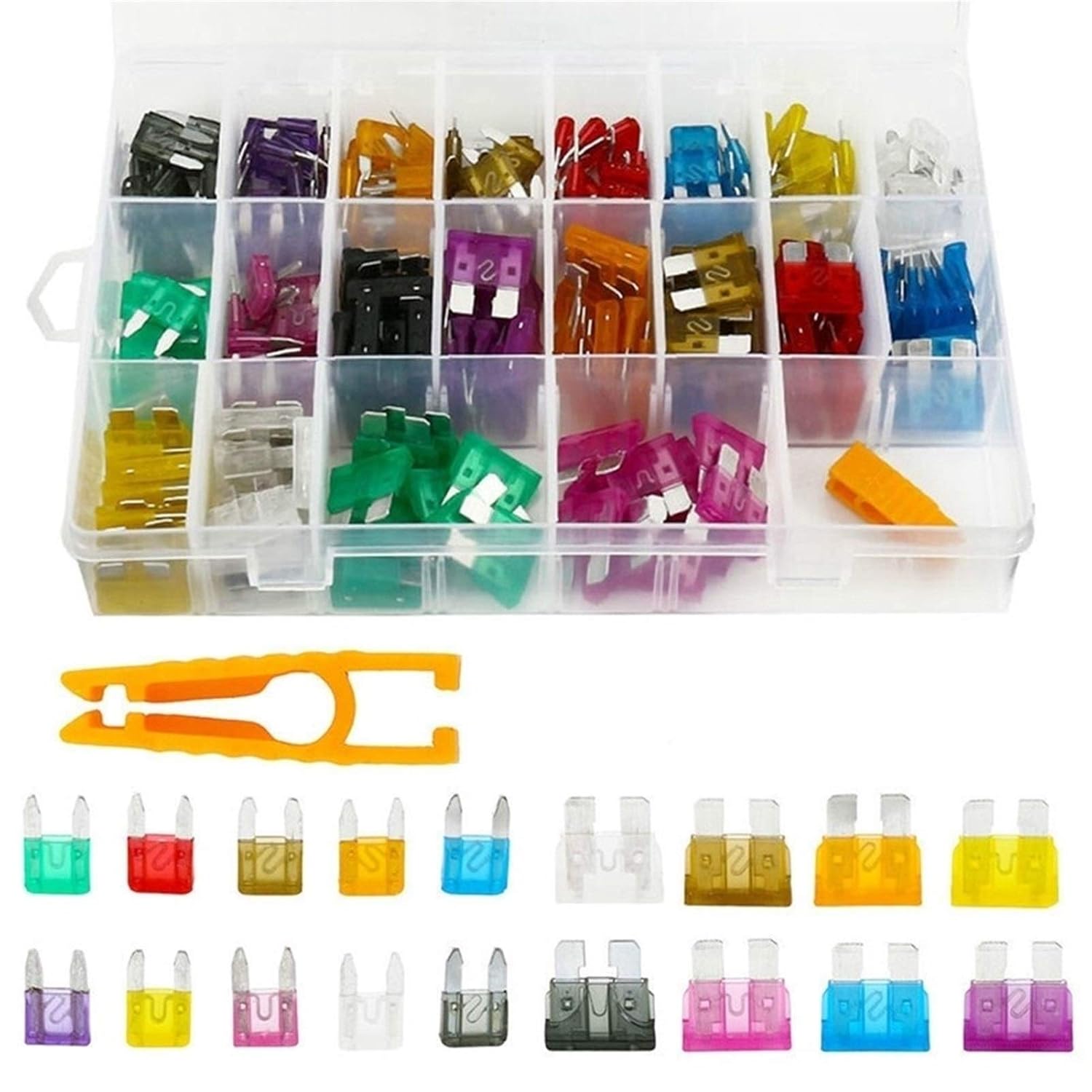 Fuses and Accessories for Car 220Pcs /Set Assorted Auto Truck SUV Mini Standard Blade Fuse Kits with Clip 2-35A Replacement Parts