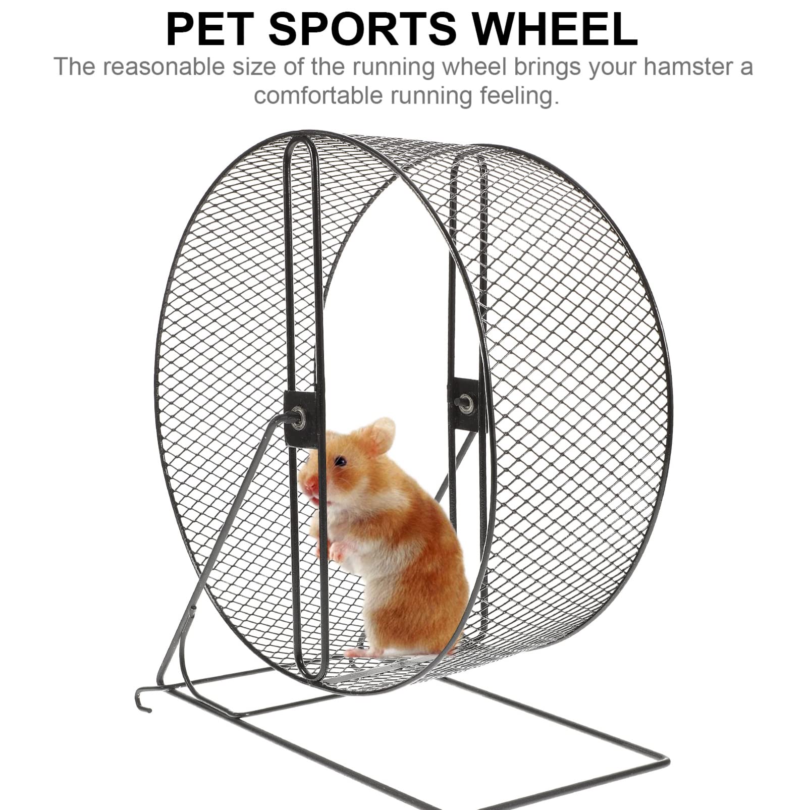 Generic Roue Dexercice Silencieuse Roue d'exercice pour Hamster - De Fer pour Hamster - De Course pour Hamsters Hérissons Écureuils Gerbilles Autres Petits - Noir Taille M De Hamster 28cm