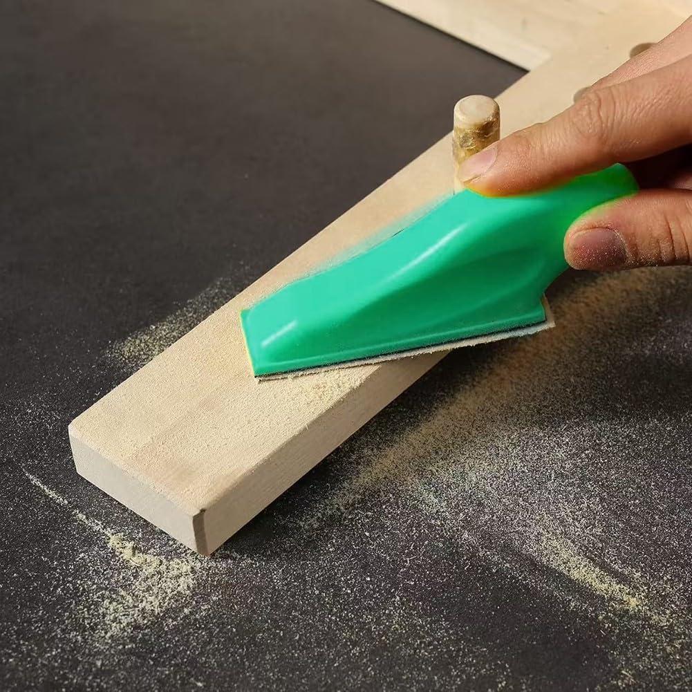 PU Foam Sanding Disc Holder Backing Pad Hand Grinding and Polishing – 70 x 134 mm Yellow Sponge Abrasive Mounting Pad Compatible with Standard Sandpaper Sheets