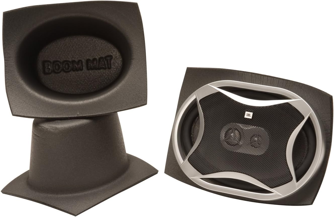 Design Engineering 050370 Boom Mat Speaker Baffles, 6" x 8" Oval (Pack of 2), Black