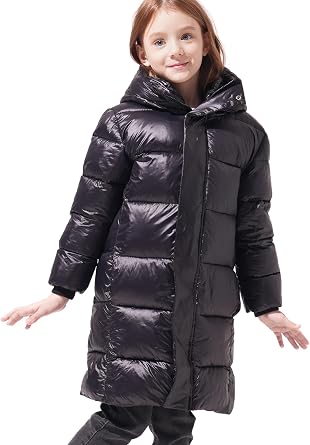 Girls Long Mid-Weight Hooded Puffer Jacket