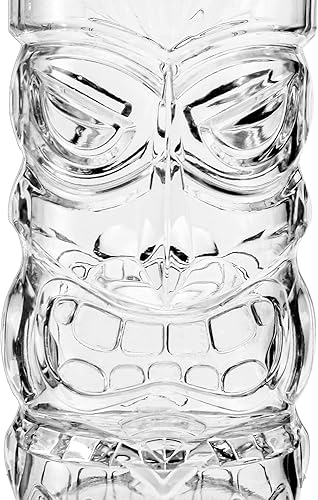 Miniatura 3 de Hacaroa Paquete de 8 vasos Tiki de plástico de 17 onzas, taza de cóctel Tiki transparente, taza Luau Cup Hawaiian Party Beber Vasos para limonada,