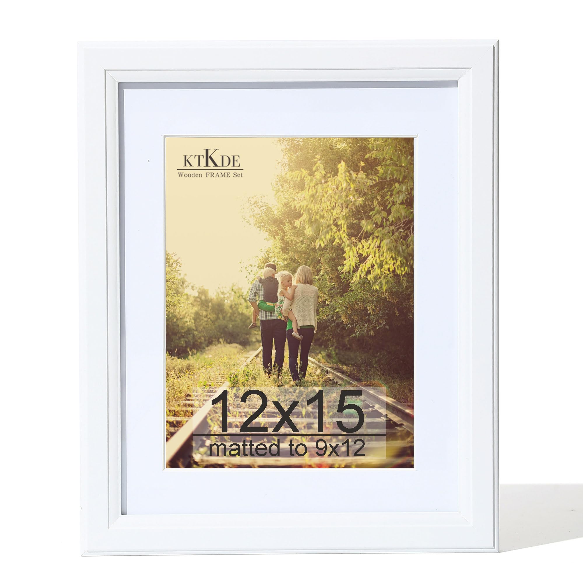 KTKDE 12x15 White Wooden Picture Frame