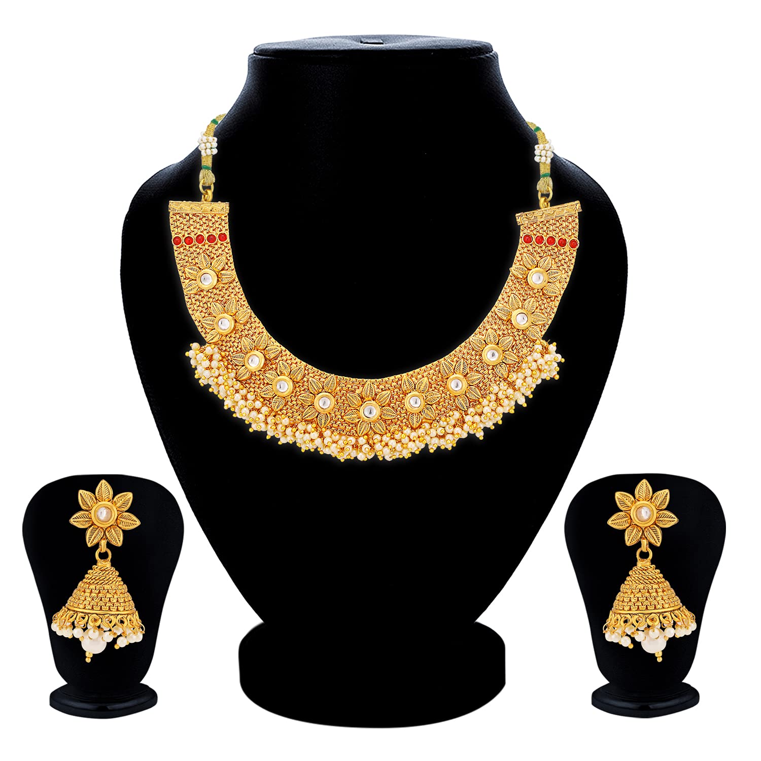 Floral Design Necklace Set (N71908GLDPGA092017SK)