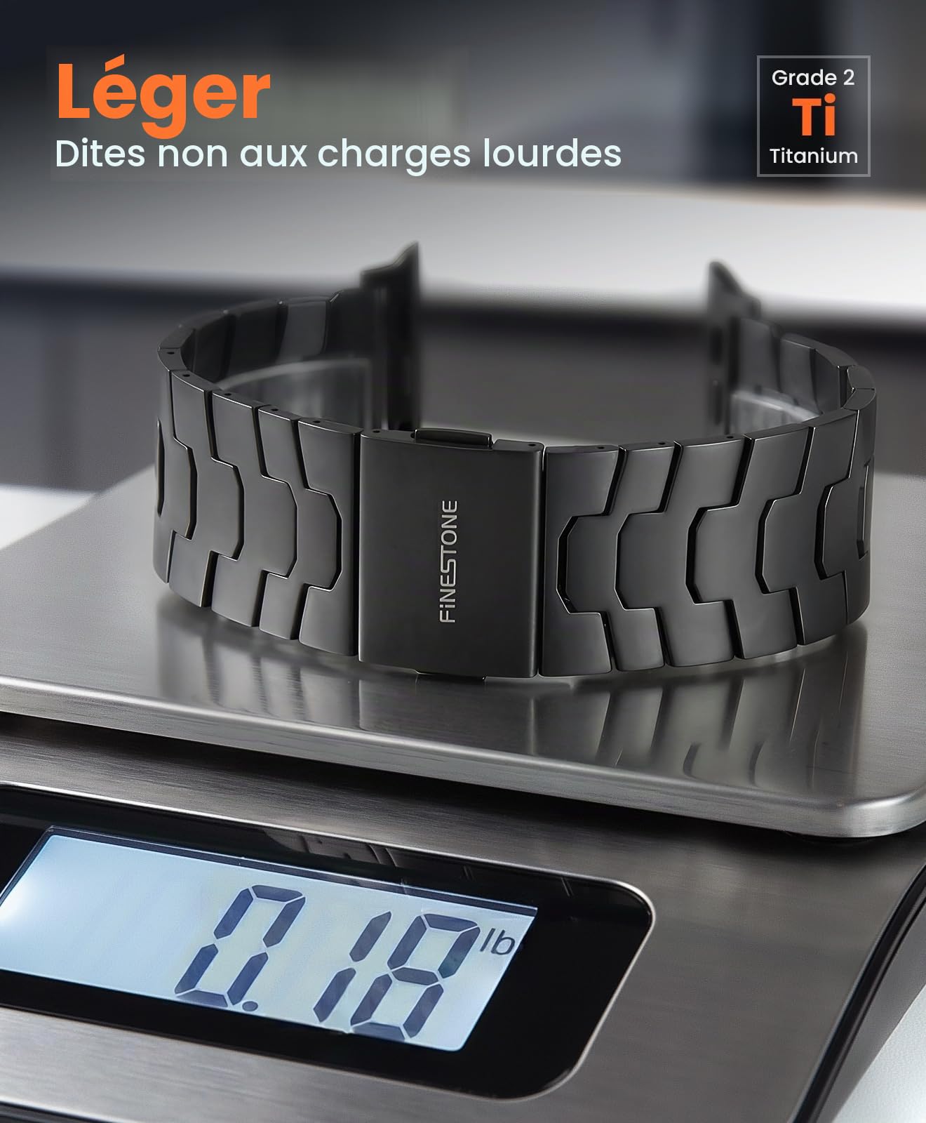 AGIS01 Bracelet en Titane pour Apple Watch ULTRA & ULTRA 2 - Bracelet Apple Watch ULTRA 49mm Réglable - Revêtement DLC