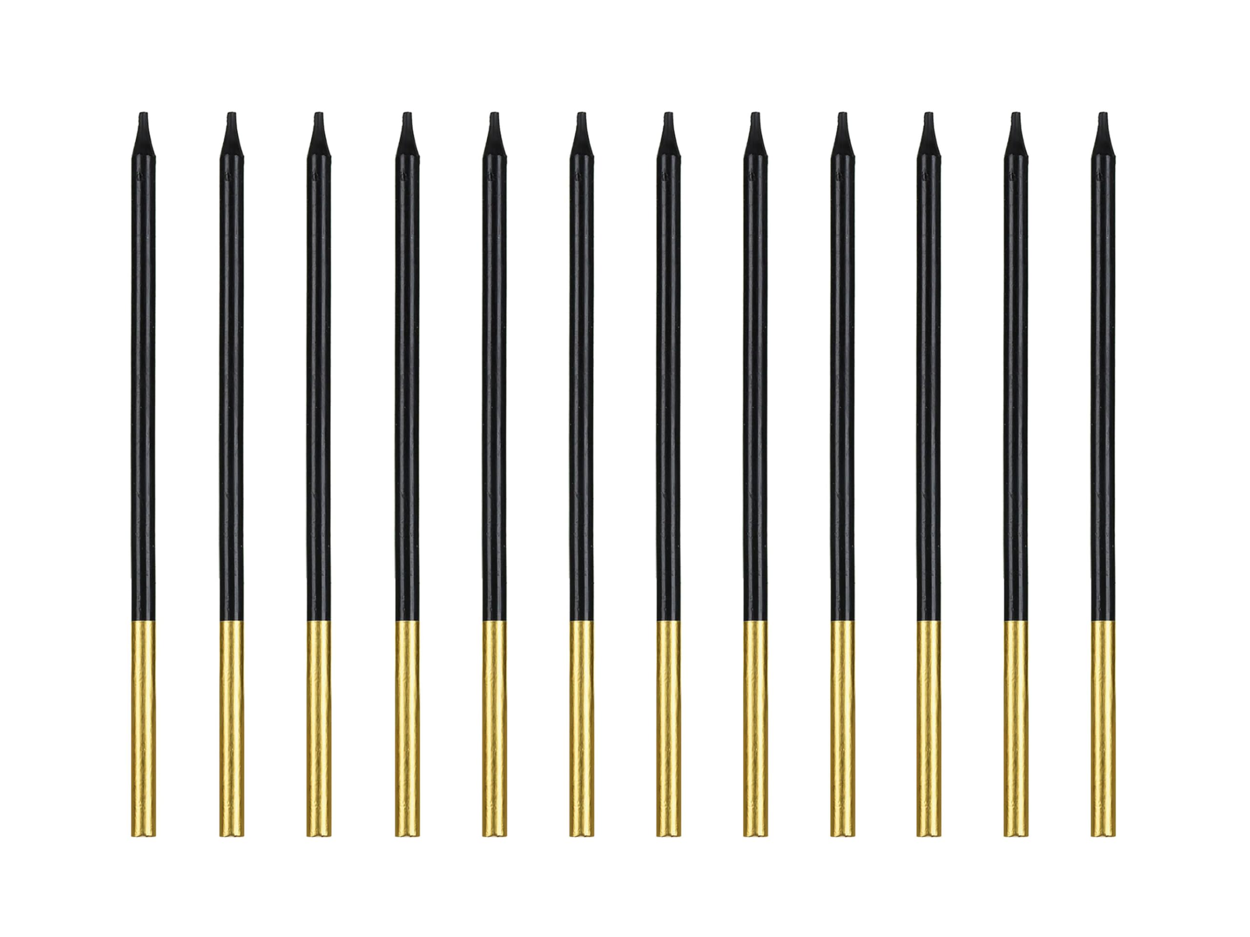 Black Tall Candles - 14cm - Pack Of 12