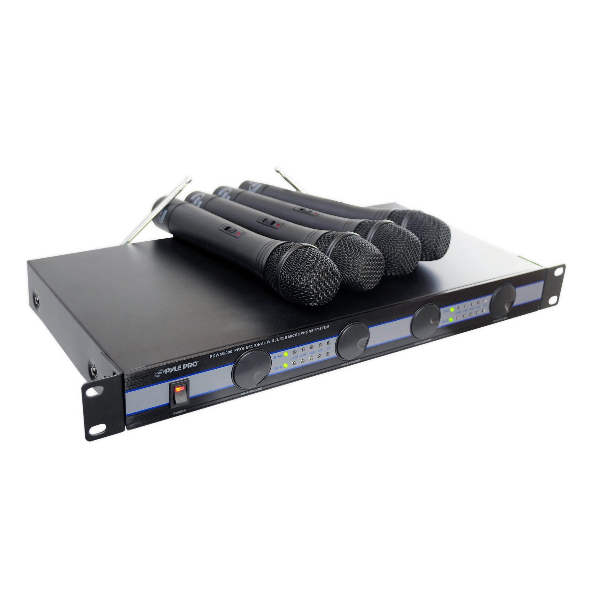 Buy PYLEPRO 4PC VHF WIRELESS MICROPHONE SYSTEM Audio Mute Circuitry