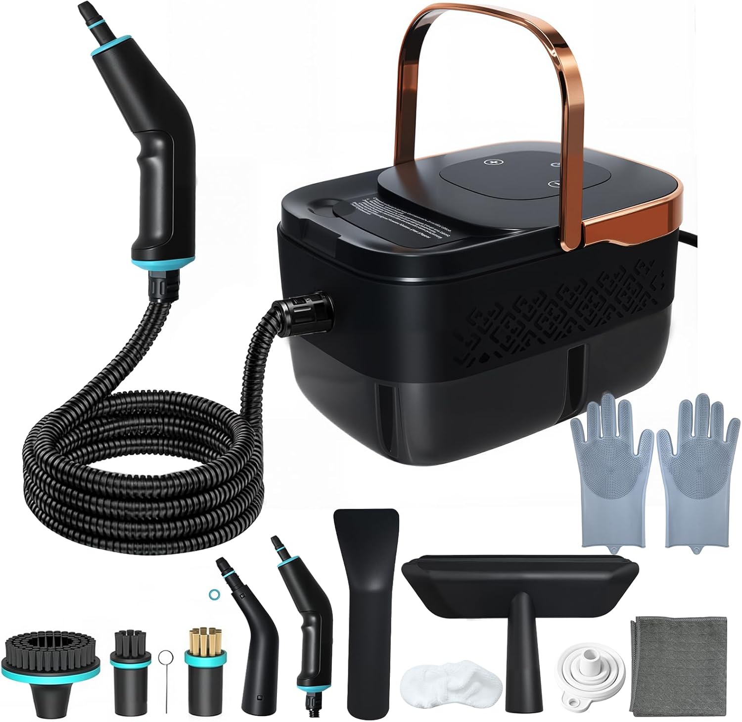 Handheld Steam Cleaner with 1.32 Quarts Tank & 15s fast Heat-Up, 13 Attachments.Portable High Pressuer Hand Held Stemer for home,Kitchen, Bathroom, Windows and Floors.Steamer for Cleaning