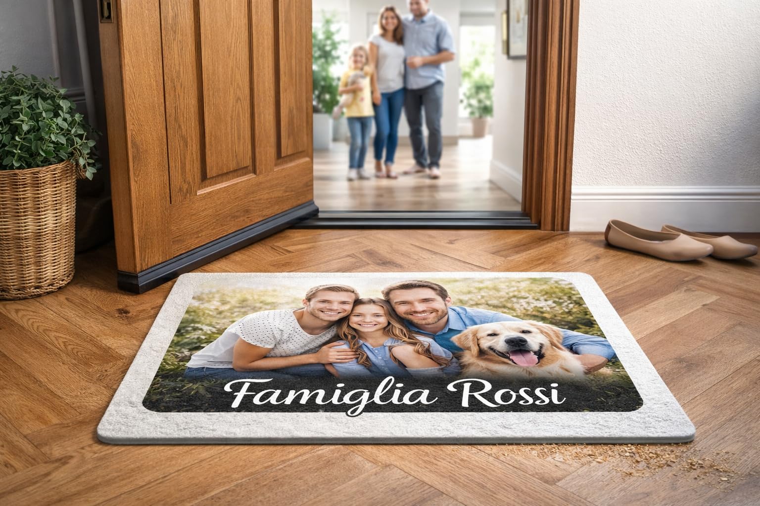 Colorfamily Zerbino Personalizzato Ingresso Casa e Ufficio 60x40 cm - Tappeto Antiscivolo Personalizzabile con Foto, Testo o Logo Aziendale - Tappetino Entrata Interno ed Esterno, Idea Regalo