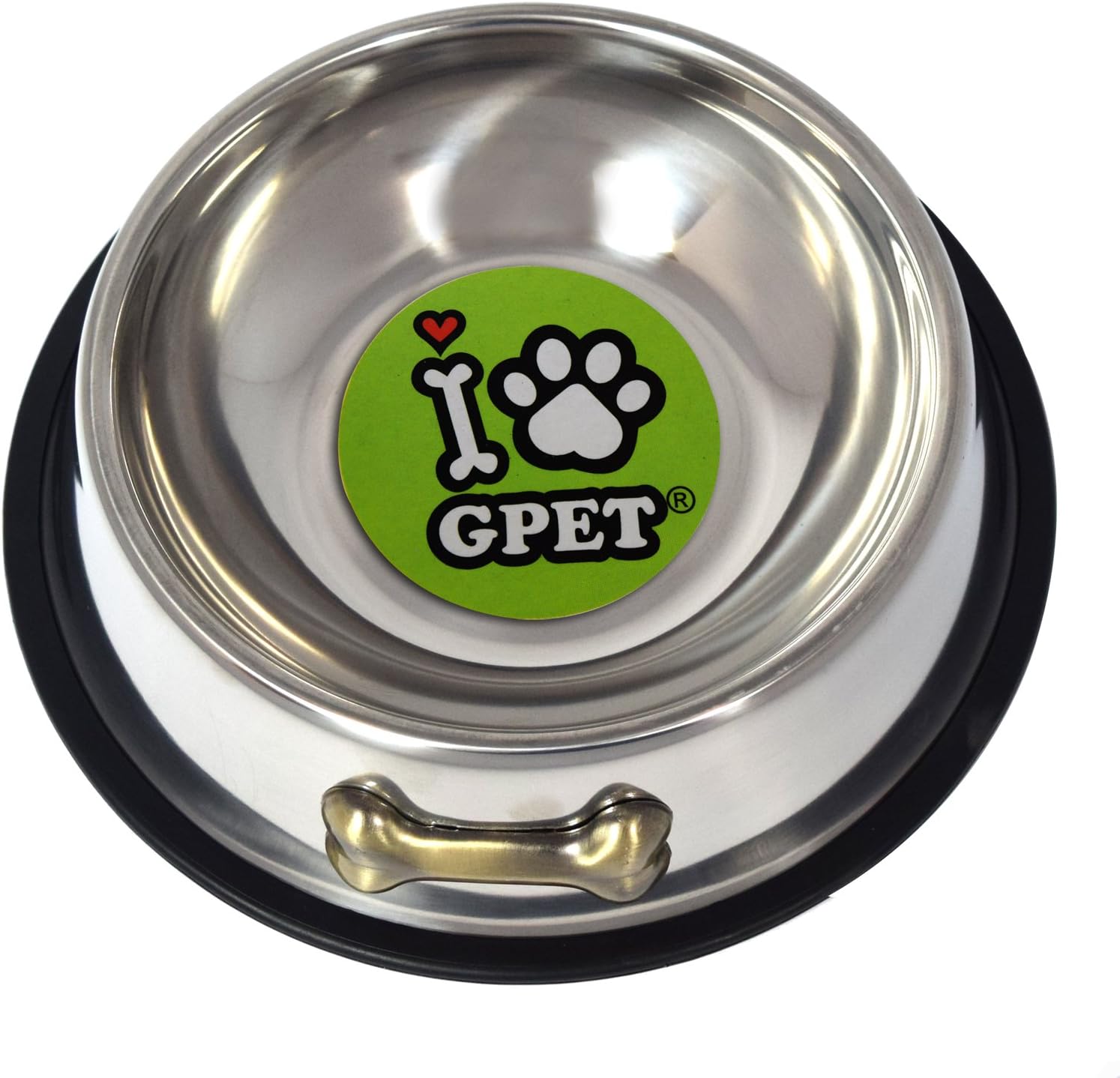 Pet Supplies : GPET Dog Bowl 32 Oz Stainless Steel Bowls with Anti-Skid Rubber Base for Food or Water Perfect Dish for Dog Puppy Cat and Kitten (2 Pack) : 