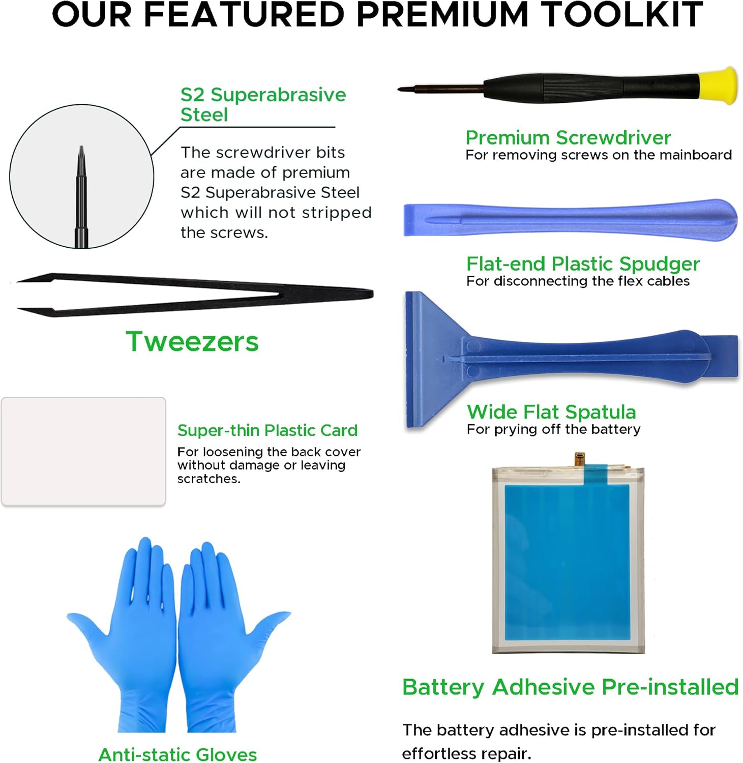 GREEN FUSION New Battery Replacement EB-BS938ABY Compatible with Galaxy S25 Ultra SM-S938B/U/U1/W/E, Includes Tools & Instruction