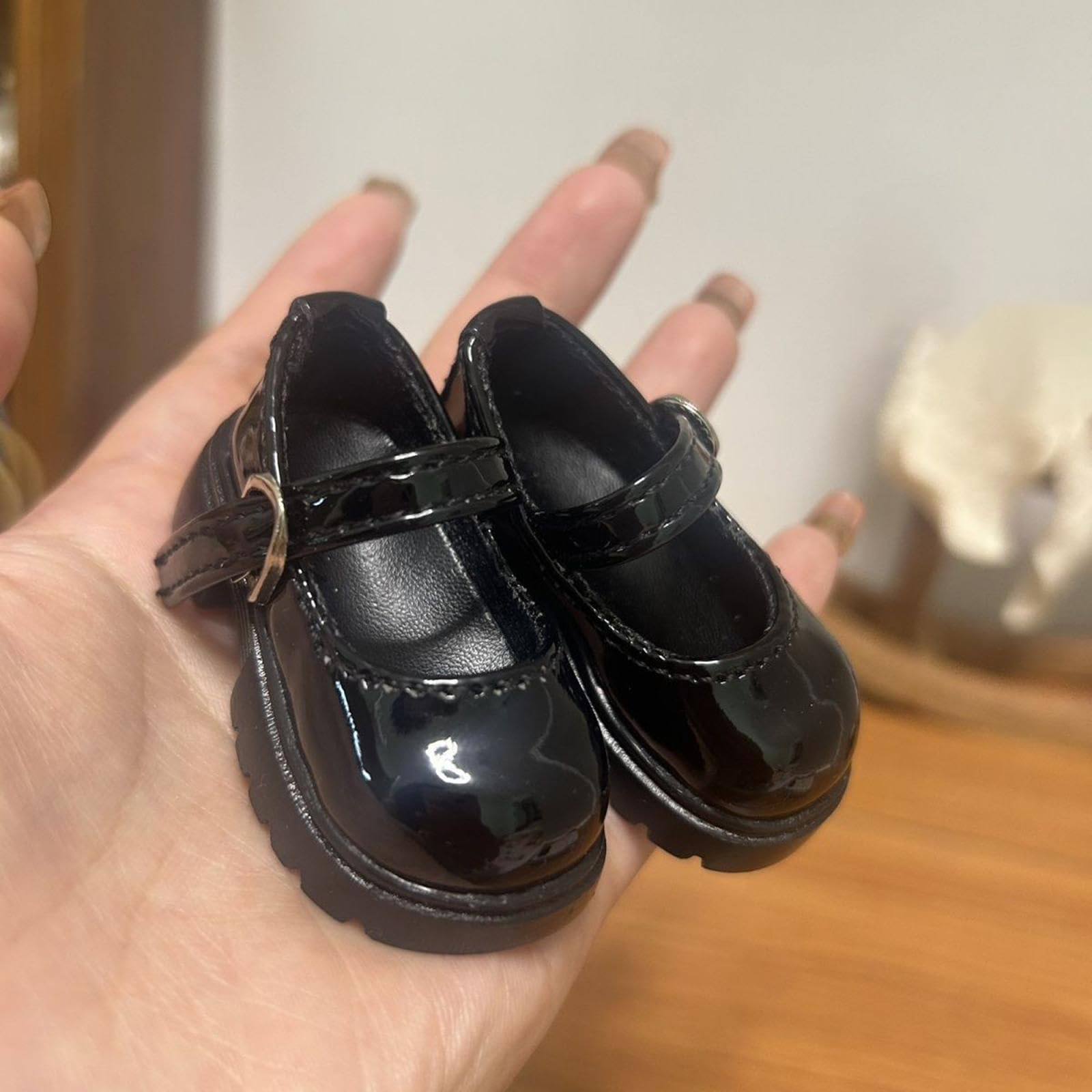 Puppenschuhe Im Maßstab 1:4, Mini Plateauschuhe, Puppenkostüm Accessoires, Foto Requisiten, Schwarz