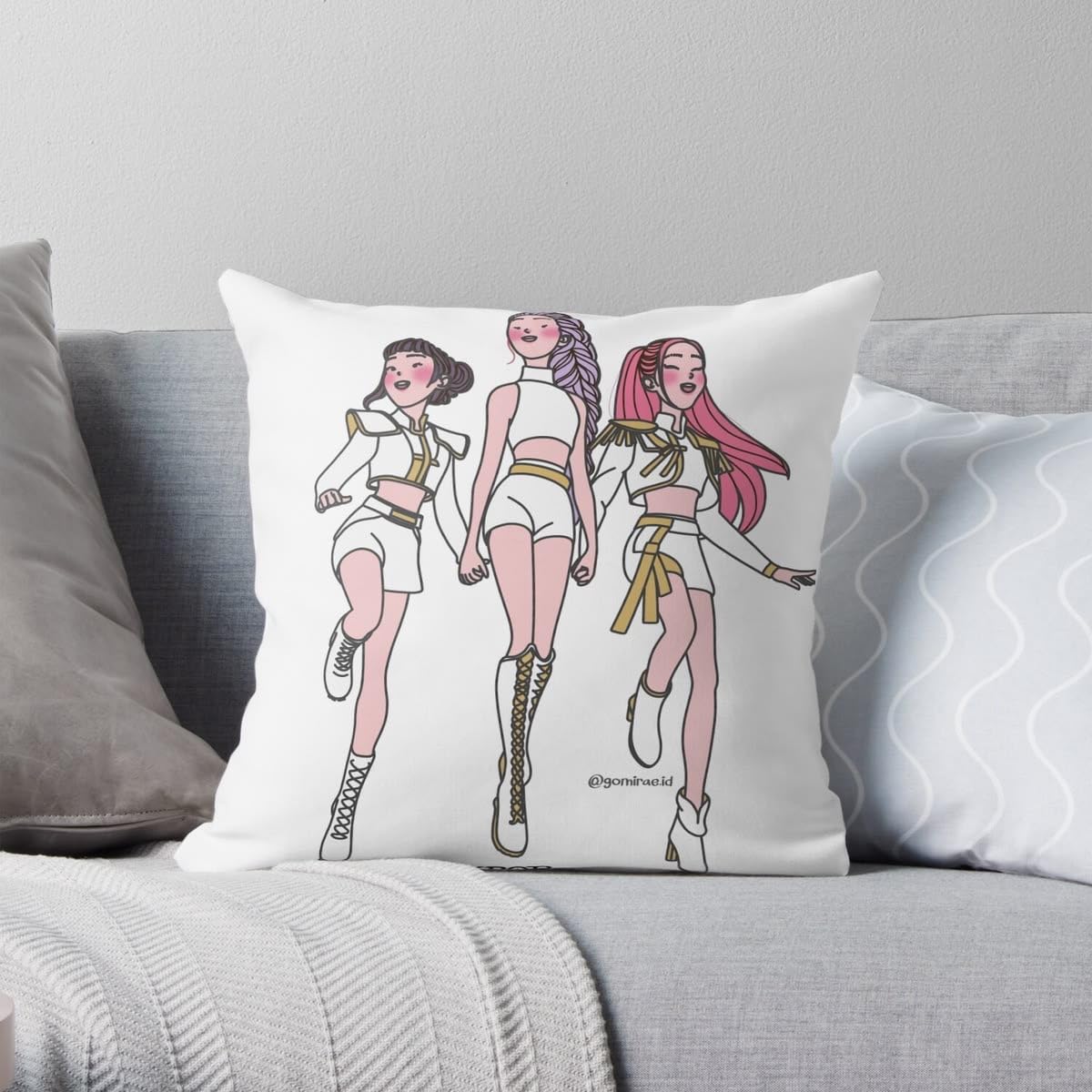 CRAFT MANIACS Kpop Demon Hunter White Walk 16 * 16 Inch Pillow with Cover Best Gift for Lovers of Anime-image-35