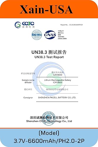 Miniatura 7 de 18650 3.7V 6600mAh 1S3P Batería recargable de iones de litio, conector JST-PH2.0 de 2 pines, compatible con espejos Simplehuman ST3024, ST3026,