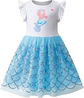 VASCHY Dress for Girls, Soft Twirly Stretchy Casual Autumn Ruffle Cute Daily Dress for Toddler/Little/Big Kid Girls Clothi...