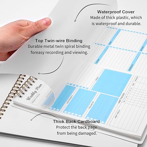 Miniatura 4 de Agenda semanal, bloc de notas, agenda semanal sin fecha, lista de tareas, cuaderno de planificación, cuaderno de planificación de hábitos, diario