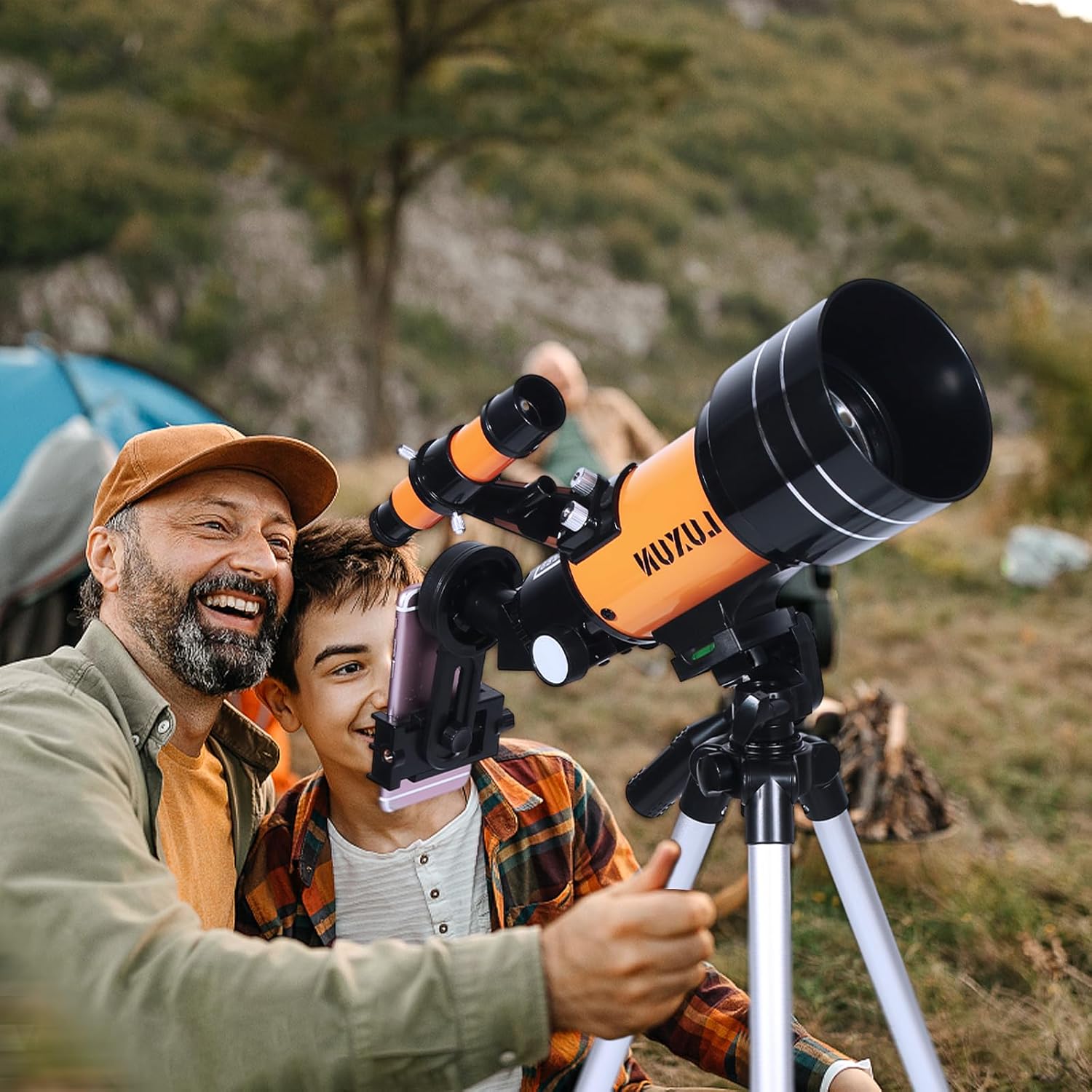 Telescope,MLABINYA 70mm Travel Portable Telescope(15X-150X) Astronomical Refracting,Telescope for Kids,with Phone Adapter with Multi-Layer Broad Band Coating with All Aluminum Tripod