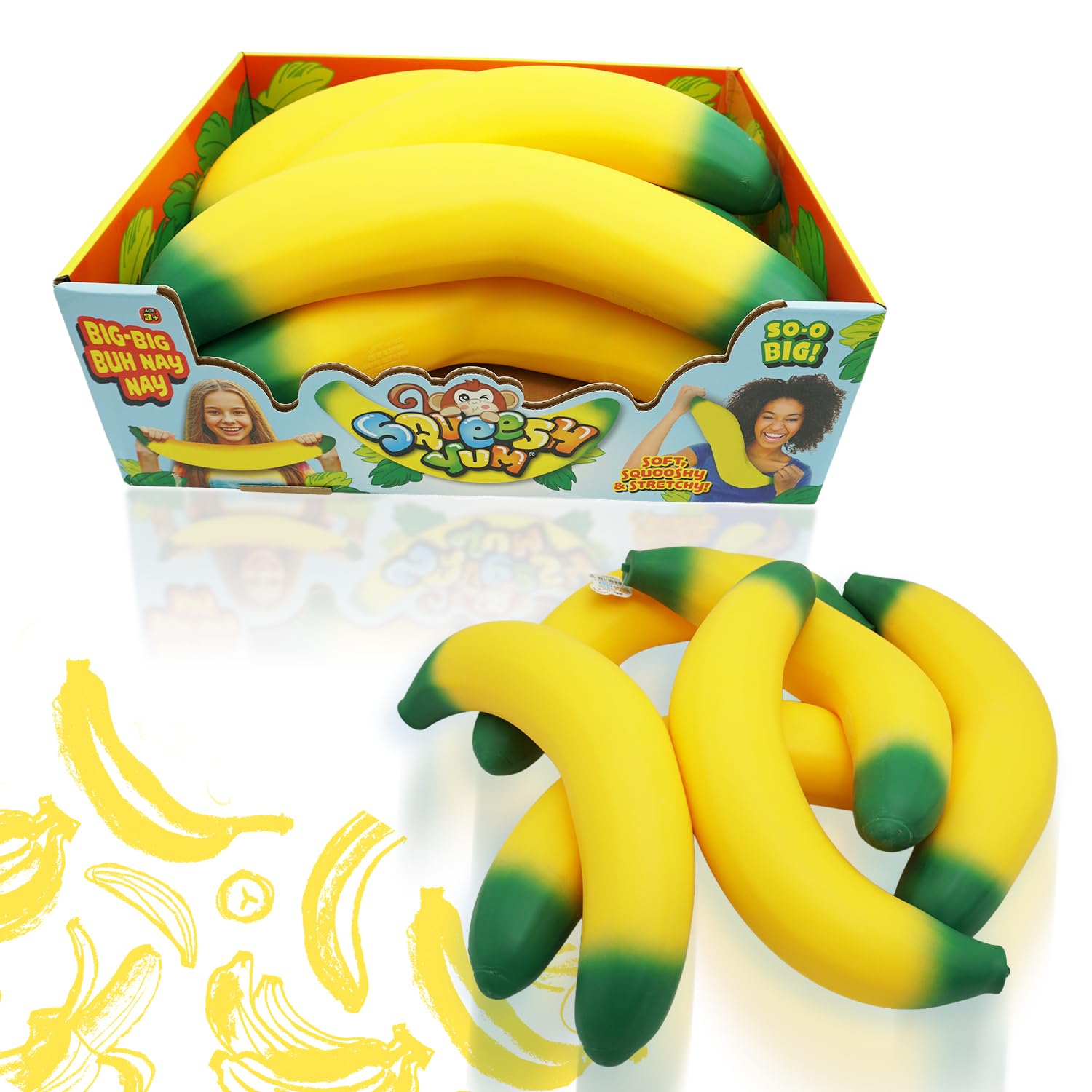 Amazon.com: JA-RU Jumbo Stretchy Banana Squishy Toy (1 Pack) 3364