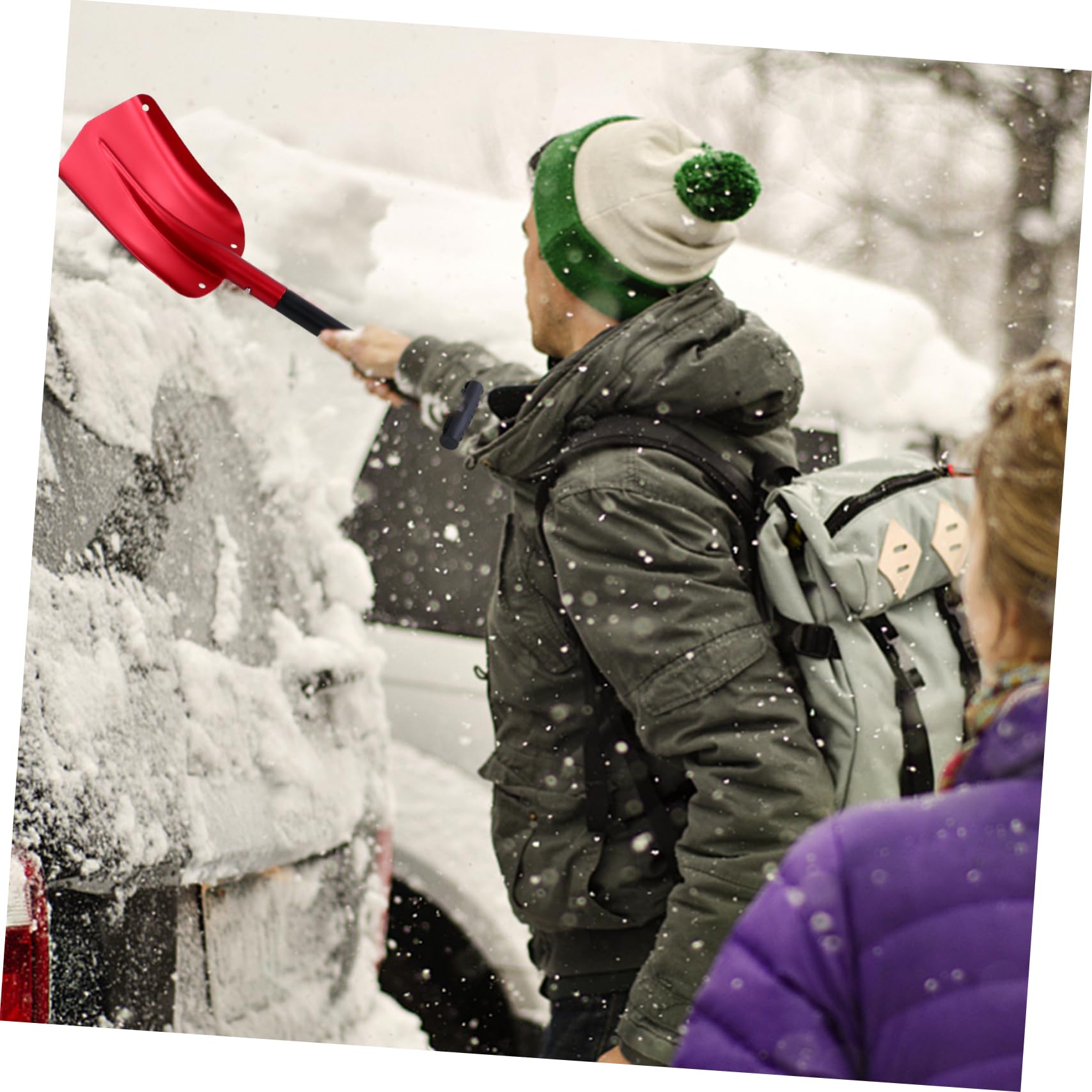 KONTONTY 1pc Snow Shovel Emergency Shovel Wide Shovel Detachable Snow Car Tool Snow for Car Winter Deicing Combos Winter Shovel Snow Removing Tool Ice Scraper Aluminum Alloy Red Telescopic
