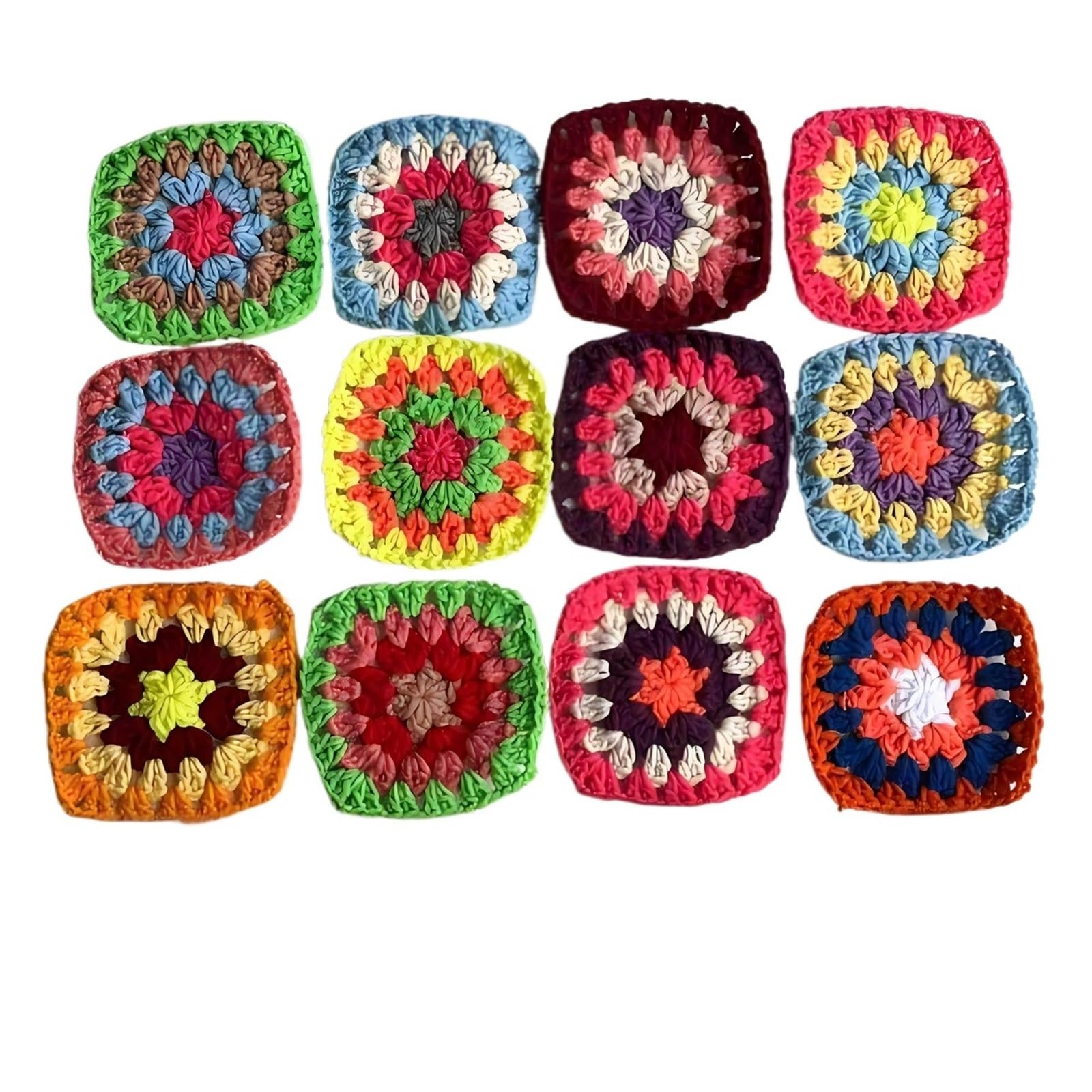 12pcs Handmade Hand Crochet Coasters 6cm Cup Mat Decorative Placemats Set Photo Props
