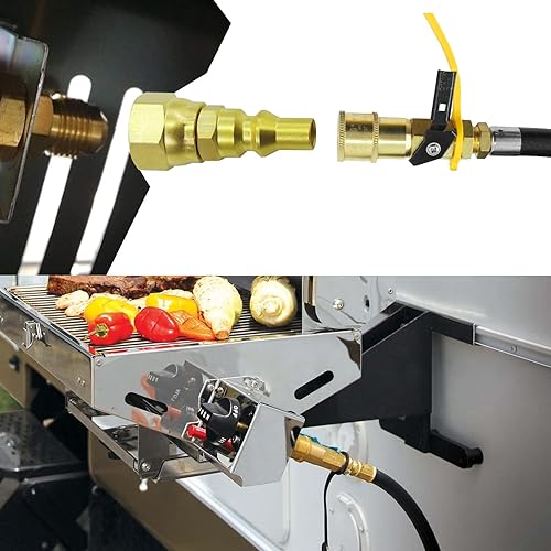 Miniatura 3 de MENSI Nueva parrilla de barbacoa de gas propano, dispositivo calentador de 1/4 "tecla rápida para conectar tu RV de baja presión de conexión rápida