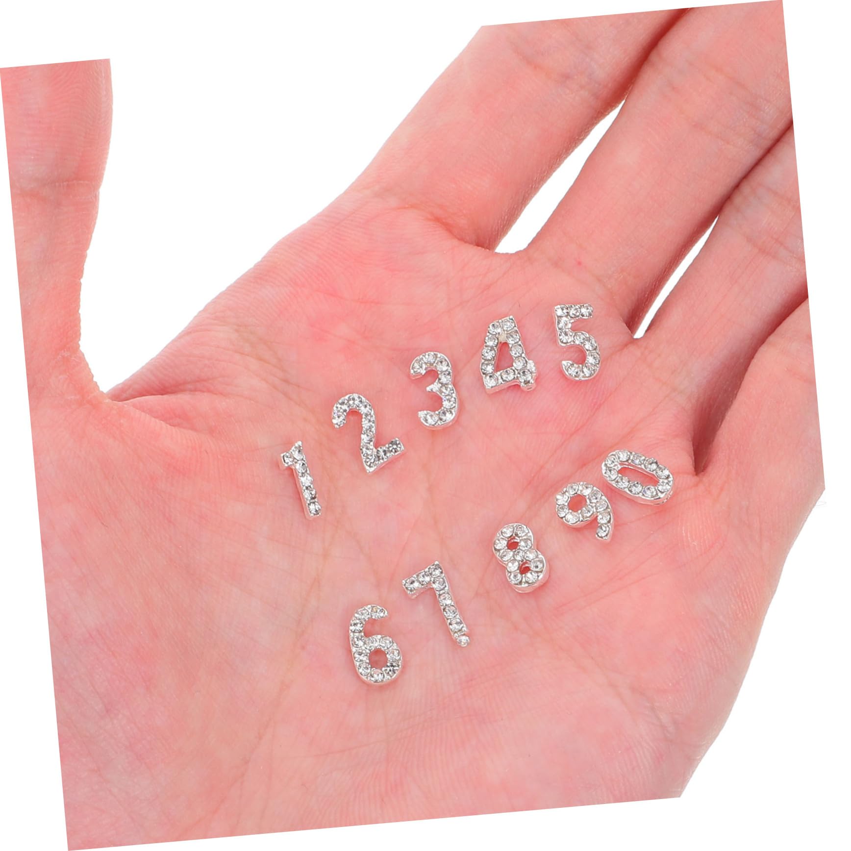 100pezzi Ciondoli Numerici Unghie Decorazioni Strass per Manicure Gioielli Abbellimenti Nail Art Lucidi