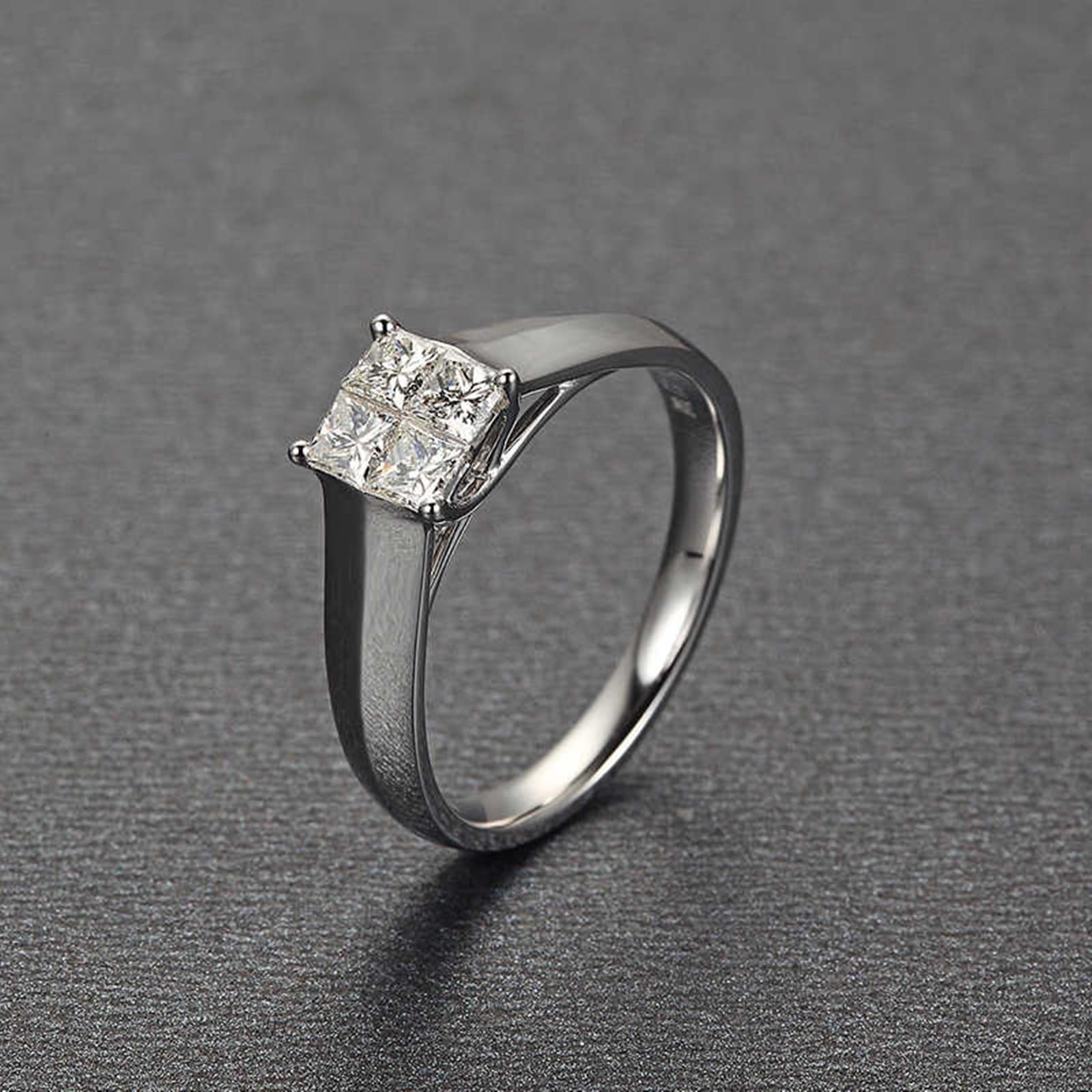 KnSam Prawdziwa biżuteria 950 Platinum/9K/14K/18K białe złoto, laboratoryjnie stworzona diamentowa obrączka klasyczna obrączka 18/14/9-karatowe złoto, rozm. 47-70